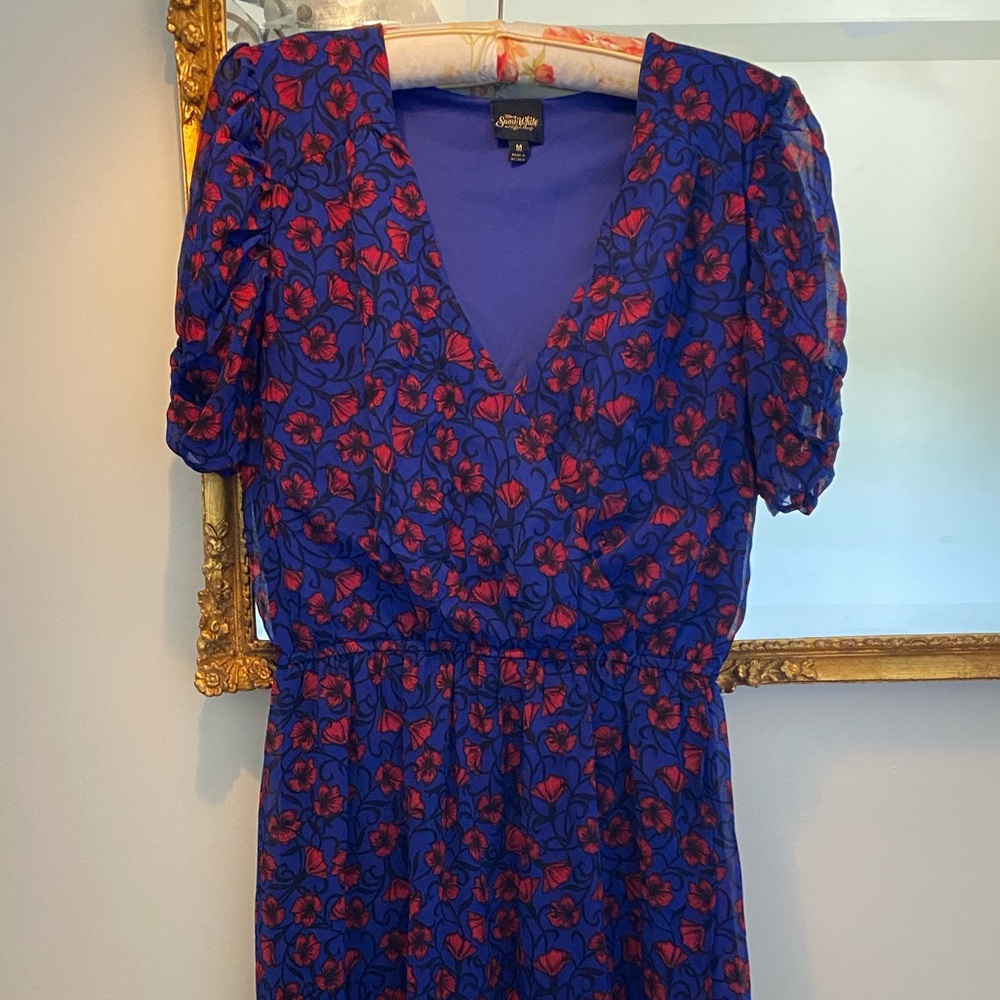 Disney Snow White Blue and Red Floral Midi Dress
